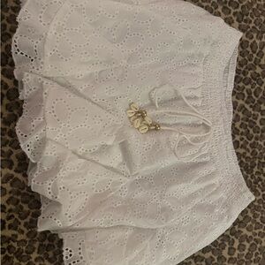 White Eyelet Skirt with Shell Detail